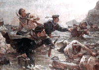 Десант на Курильские острова. Художник А.И. Плотнов Десант на Курилы