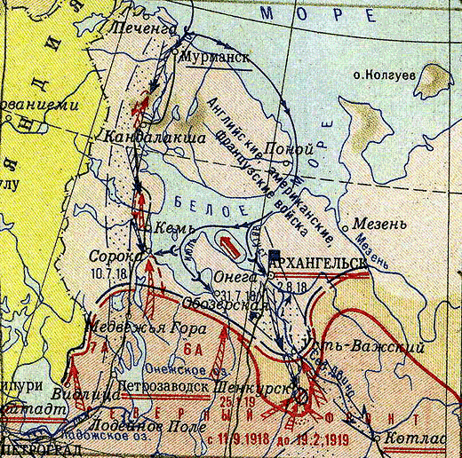 Карта боевых действий на Севере России