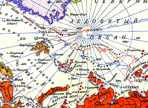 Карта полярных экспедиций
