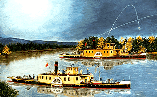 Канонерские лодки Серафимович и Ростов-Дон охраняют устье Дона