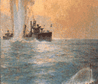 Потопление ПЛ "Пантера" английского эсминца "Виттория". С картины Н.Е. Бубликова и Г.В. Горшкова
